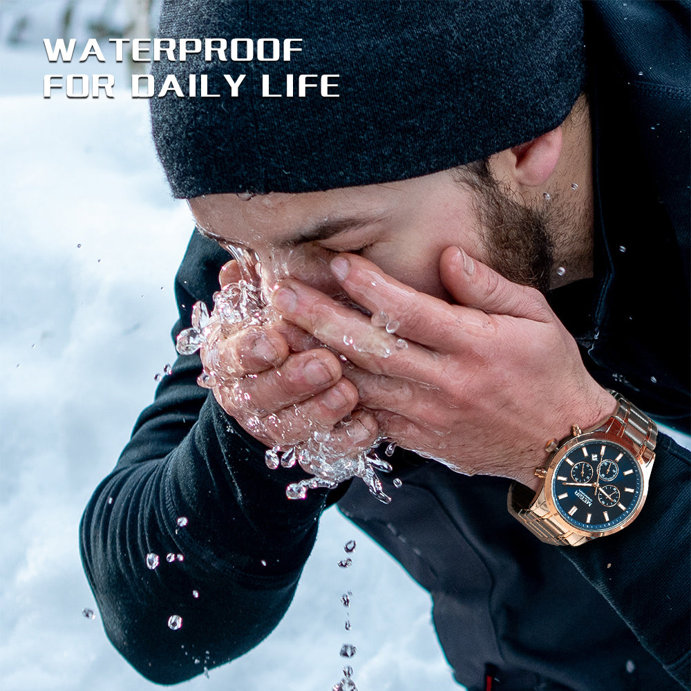 MEGIR Stainless Steel Waterproof Wrist Watches for Men Luminous Chronograph Business Quartz Men's Casual Clock Reloj Hombre