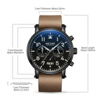 MEGIR Fashion Mens Watches Leather Military Sport Watch Chronograph Luminous Waterproof Quartz Wristwatch Man Clock Reloj Hombre