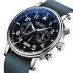 MEGIR Fashion Mens Watches Leather Military Sport Watch Chronograph Luminous Waterproof Quartz Wristwatch Man Clock Reloj Hombre