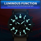 MEGIR Fashion Mens Watches Leather Military Sport Watch Chronograph Luminous Waterproof Quartz Wristwatch Man Clock Reloj Hombre