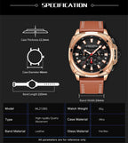 MEGIR Relogio Masculino Watches Men Fashion Leather Band Sports Military Watches Luxury Quartz Business Wristwatch Reloj Hombre