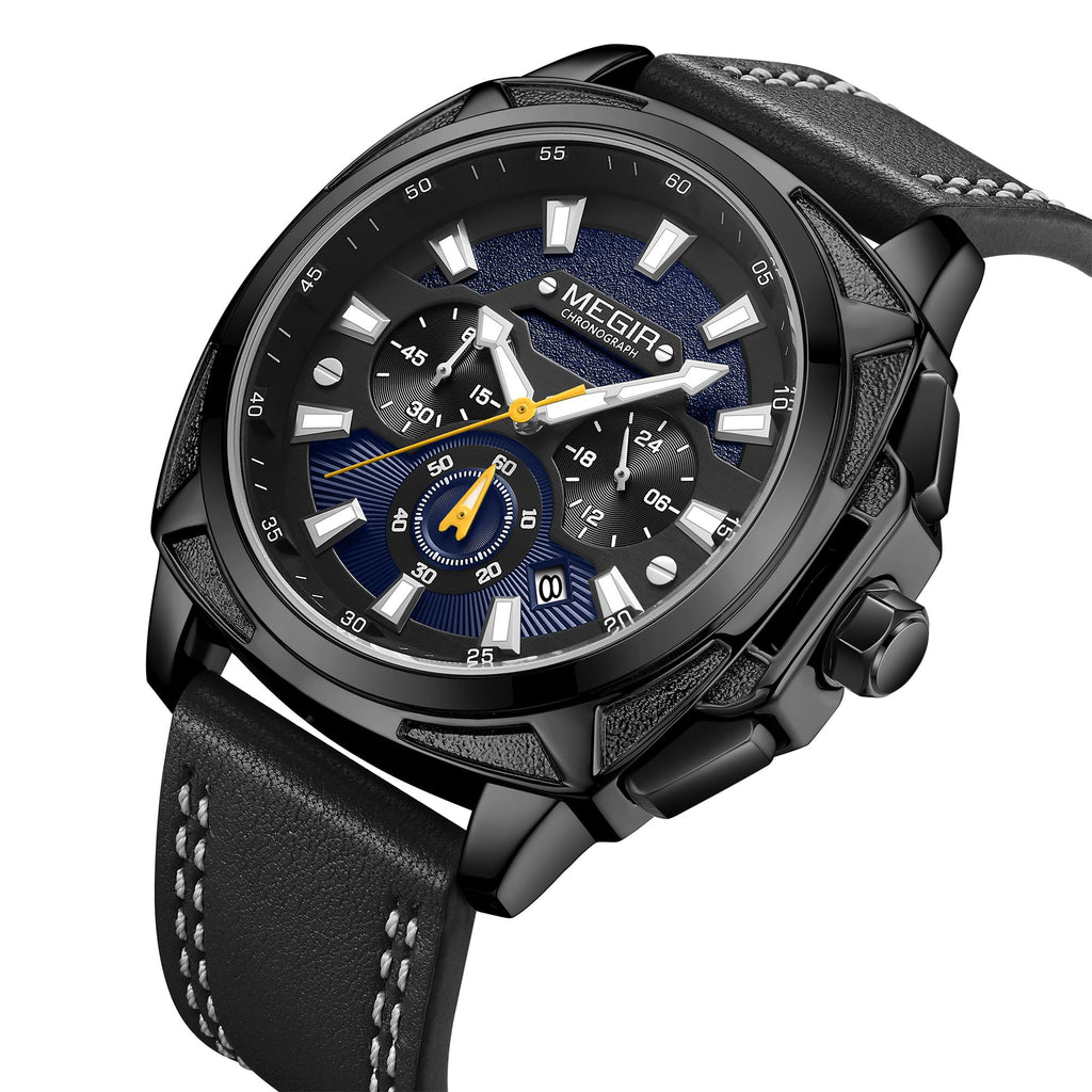 MEGIR Relogio Masculino Watches Men Fashion Leather Band Sports Military Watches Luxury Quartz Business Wristwatch Reloj Hombre