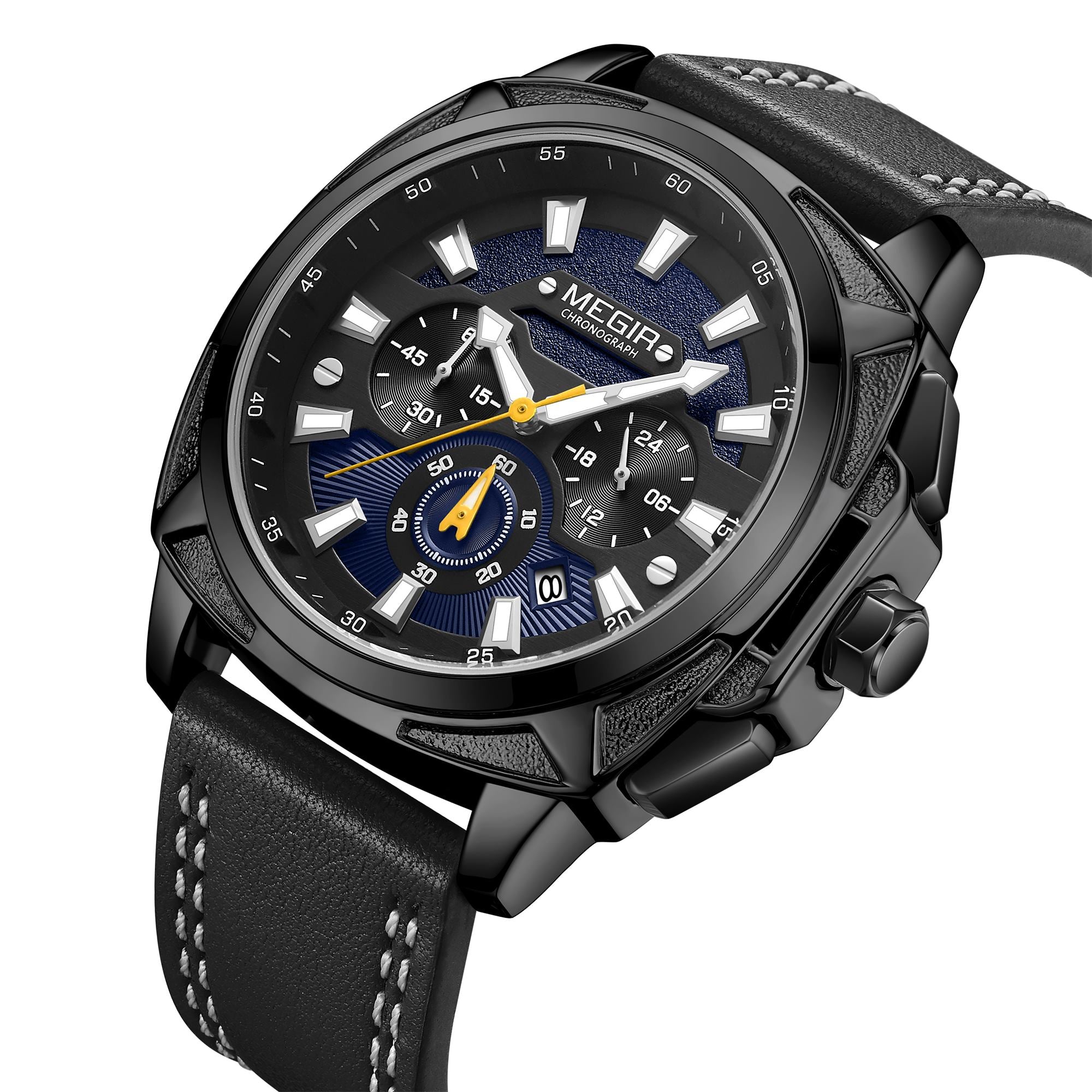 MEGIR Relogio Masculino Watches Men Fashion Leather Band Sports Military Watches Luxury Quartz Business Wristwatch Reloj Hombre