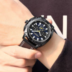 MEGIR Relogio Masculino Watches Men Fashion Leather Band Sports Military Watches Luxury Quartz Business Wristwatch Reloj Hombre