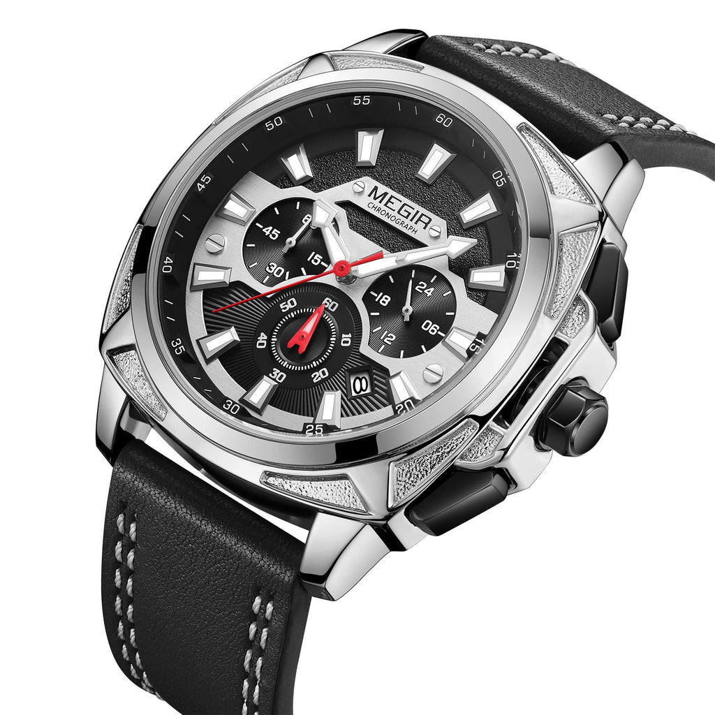 MEGIR Relogio Masculino Watches Men Fashion Leather Band Sports Military Watches Luxury Quartz Business Wristwatch Reloj Hombre