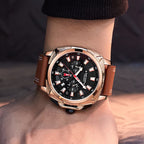 MEGIR Relogio Masculino Watches Men Fashion Leather Band Sports Military Watches Luxury Quartz Business Wristwatch Reloj Hombre