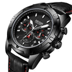 MEGIR Luxury Men Sport Watches Leather Military Quartz Wristwatch Waterproof Man Chronograph Clock 24 hour Montre Homme 2102