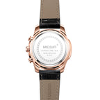 MEGIR Luxury Men Sport Watches Leather Military Quartz Wristwatch Waterproof Man Chronograph Clock 24 hour Montre Homme 2102