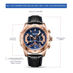 MEGIR Luxury Men Sport Watches Leather Military Quartz Wristwatch Waterproof Man Chronograph Clock 24 hour Montre Homme 2102