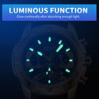 MEGIR Luxury Men Sport Watches Leather Military Quartz Wristwatch Waterproof Man Chronograph Clock 24 hour Montre Homme 2102