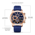 MEGIR Men Watch Silicone Strap Quartz Chronograph Wristwatch Fashion Men's Sport Watches Waterproof Calendar Reloj Hombre 2101