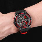 MEGIR Chronograph Mens Sport Watches with Silicone Band Big Dial Military Quartz Watch Men Clock Relogio Masculino Reloj Hombre