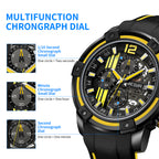 MEGIR Chronograph Mens Sport Watches with Silicone Band Big Dial Military Quartz Watch Men Clock Relogio Masculino Reloj Hombre