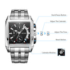 MEGIR Original Luxury Men Watch Stainless Steel Bracelet Quartz Military Wristwatch Business Watches Chronograph Big Dial Relogio Masculino 2018
