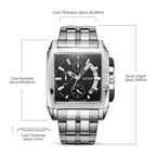 MEGIR Original Luxury Men Watch Stainless Steel Bracelet Quartz Military Wristwatch Business Watches Chronograph Big Dial Relogio Masculino 2018