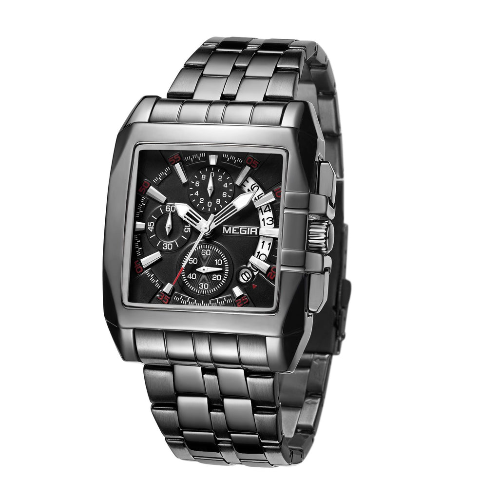 MEGIR Original Luxury Men Watch Stainless Steel Bracelet Quartz Military Wristwatch Business Watches Chronograph Big Dial Relogio Masculino 2018