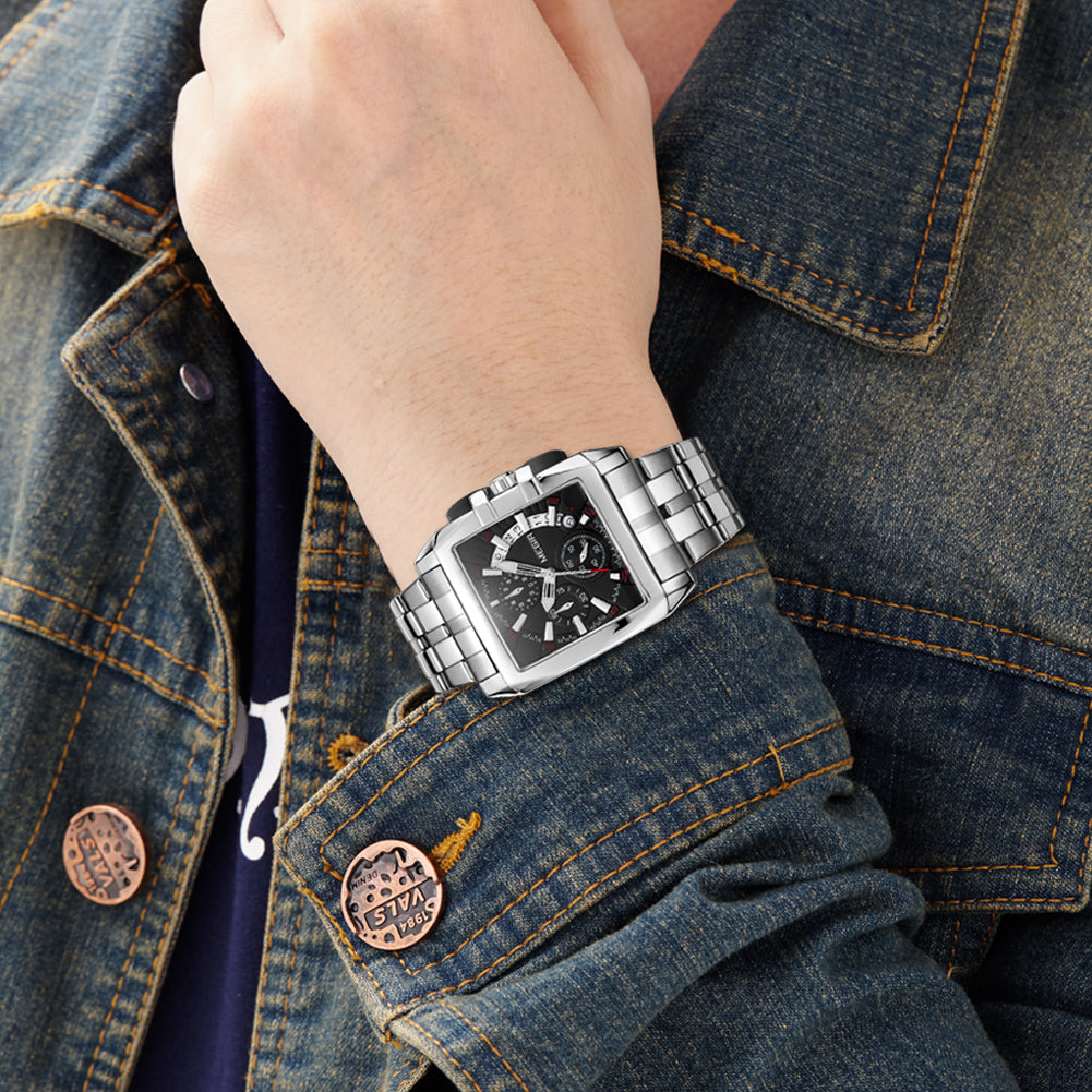 MEGIR Original Luxury Men Watch Stainless Steel Bracelet Quartz Military Wristwatch Business Watches Chronograph Big Dial Relogio Masculino 2018