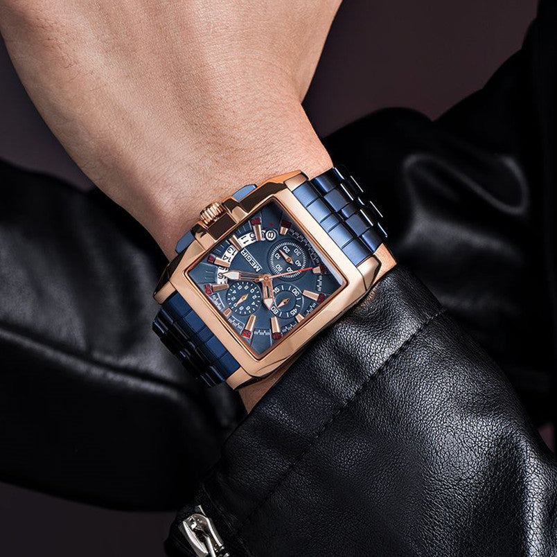 MEGIR Original Luxury Men Watch Stainless Steel Bracelet Quartz Military Wristwatch Business Watches Chronograph Big Dial Relogio Masculino 2018