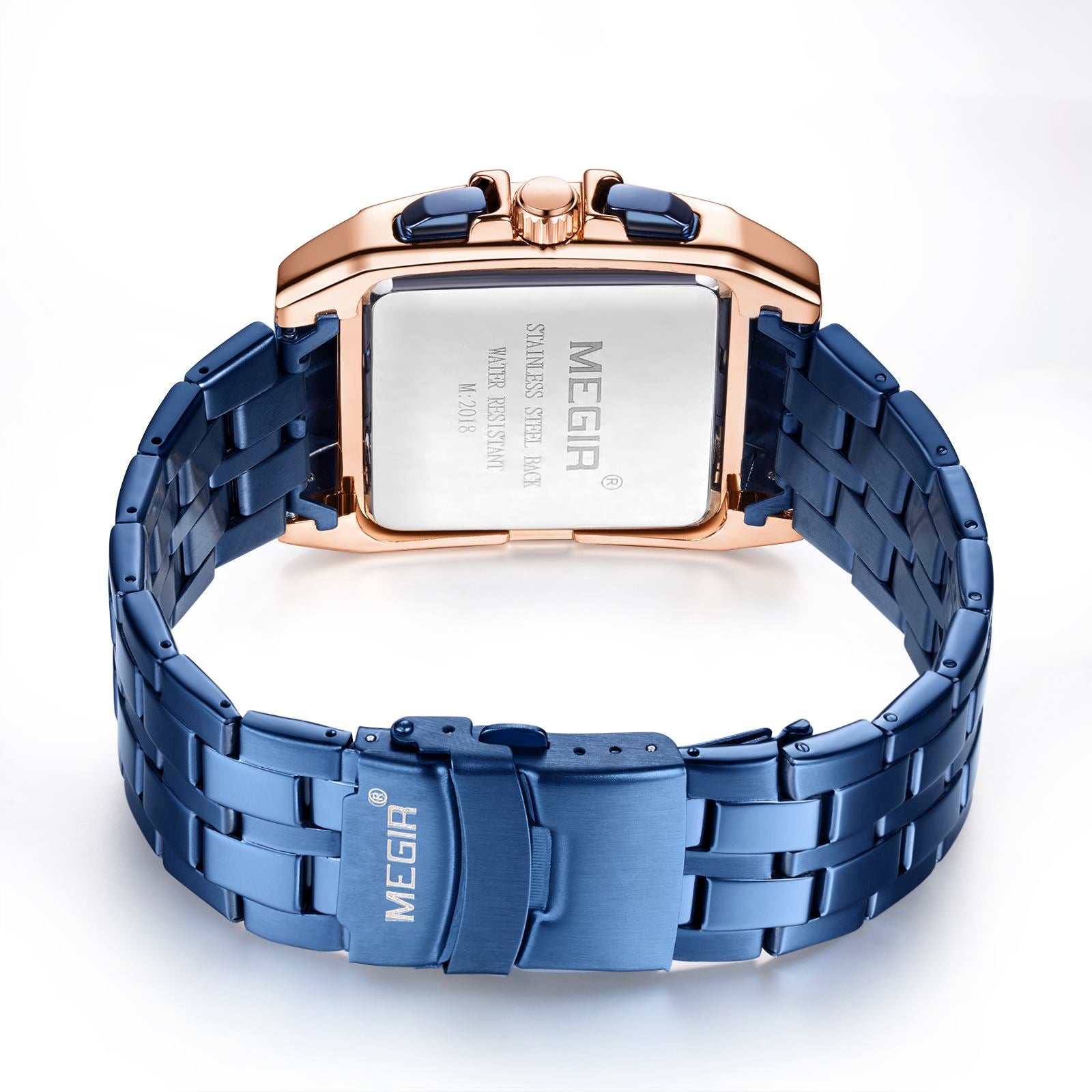 MEGIR Original Luxury Men Watch Stainless Steel Bracelet Quartz Military Wristwatch Business Watches Chronograph Big Dial Relogio Masculino 2018