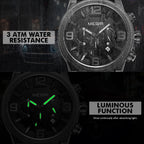 MEGIR Luxury Watches for Men Quartz Chronograph Waterproof Calendar Luminous Sport Military Wristwatch Clock Reloj Hombre 3010