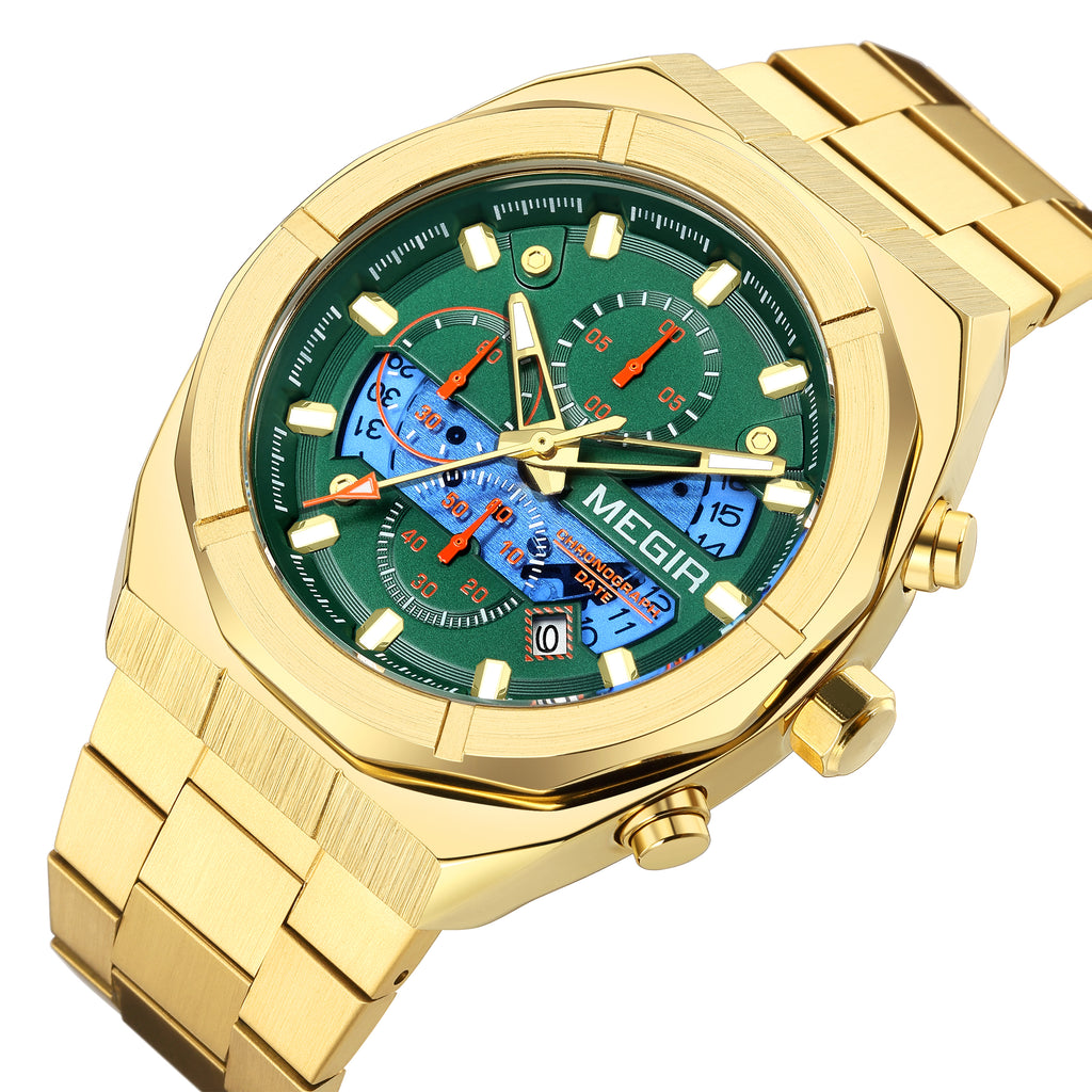 MEGIR New Watch for Men Top Brand Luxury Casual Quartz Wristwatch with Chronograph Waterproof Luminous Auto Date Reloj Hombre