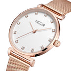 MEGIR Quartz Wristwatches Woman Bracelet Watch Ladies Stainless Steel Mesh Fashion Luxury Waterproof Watches Female Dress Clock