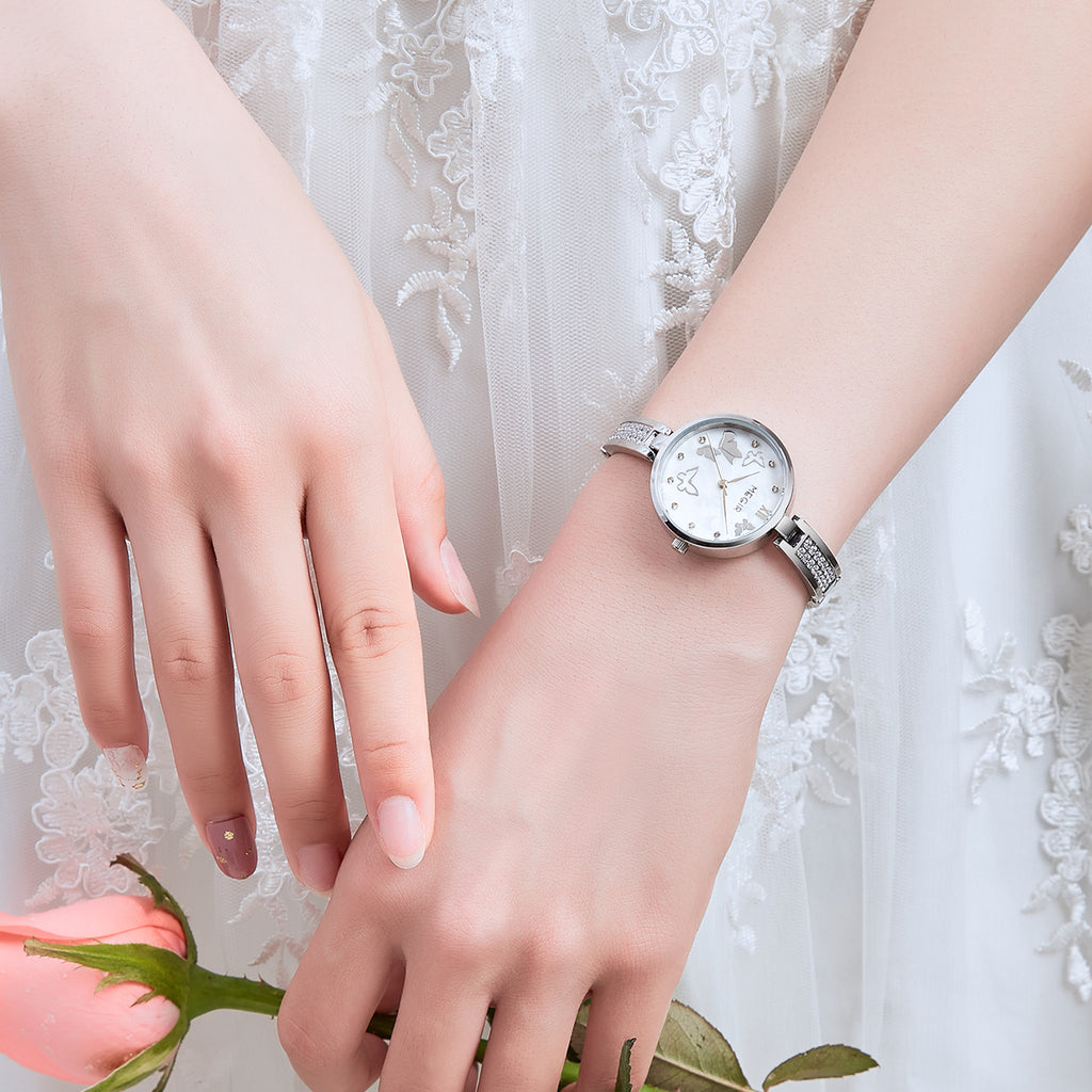 MEGIR Watch for Women Luxury Diamond Ladies Quartz Wristwatches Steel Women Bracelet Watches Female Dress Clock Relogio Feminino
