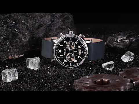 MEGIR Fashion Mens Watches Leather Military Sport Watch Chronograph Luminous Waterproof Quartz Wristwatch Man Clock Reloj Hombre