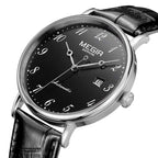 MEGIR Luxury Automatic Mechanical Watch for Men Large Dial Sapphire Leather Strap Male Wristwatch Sports Waterproof Date Clock 62012