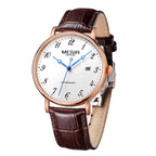 MEGIR Luxury Automatic Mechanical Watch for Men Large Dial Sapphire Leather Strap Male Wristwatch Sports Waterproof Date Clock 62012