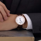 MEGIR Luxury Automatic Mechanical Watch for Men Large Dial Sapphire Leather Strap Male Wristwatch Sports Waterproof Date Clock 62012