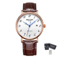 MEGIR Luxury Automatic Mechanical Watch for Men Large Dial Sapphire Leather Strap Male Wristwatch Sports Waterproof Date Clock 62012