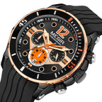 MEGIR Men's Sport Watches Chronograph Silicone Strap Waterproof Calendar Quartz Military Wristwatch Male Clock Relogio Masculino 2206