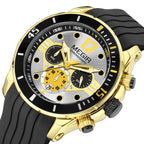 MEGIR Men's Sport Watches Chronograph Silicone Strap Waterproof Calendar Quartz Military Wristwatch Male Clock Relogio Masculino 2206