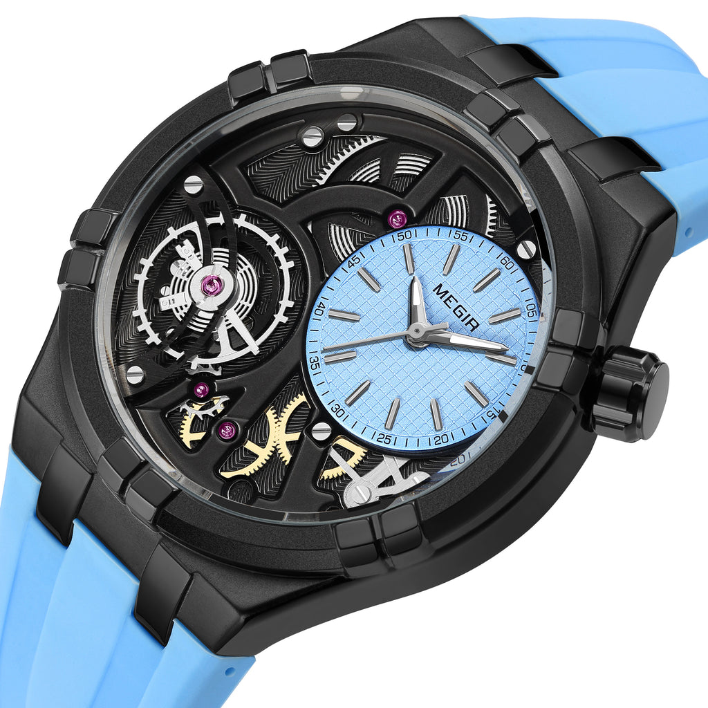 MEGIR Luxury Brand Men Watch Waterproof Quartz Sport Wristwatch Luminous Hands Hollow Casual Silicone Clock Relogio Masculino 8111