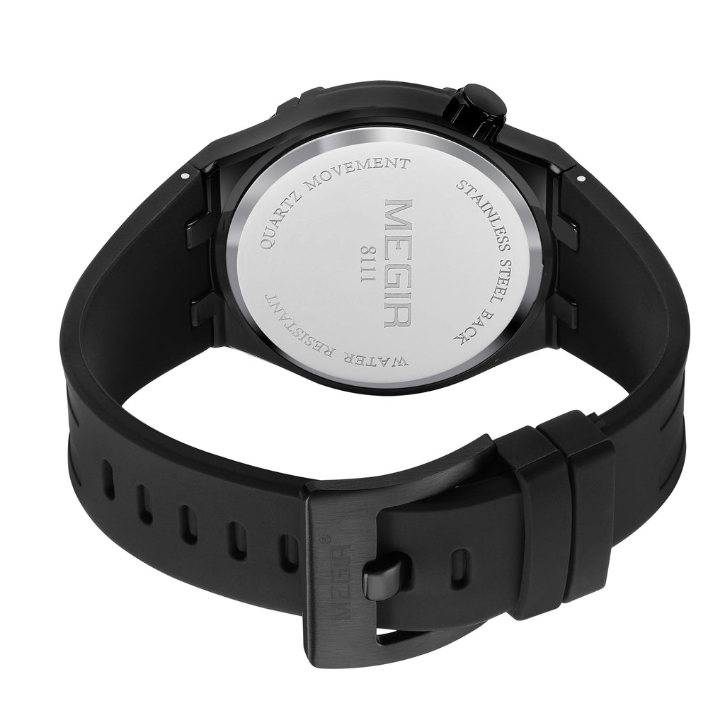 MEGIR Luxury Brand Men Watch Waterproof Quartz Sport Wristwatch Luminous Hands Hollow Casual Silicone Clock Relogio Masculino 8111