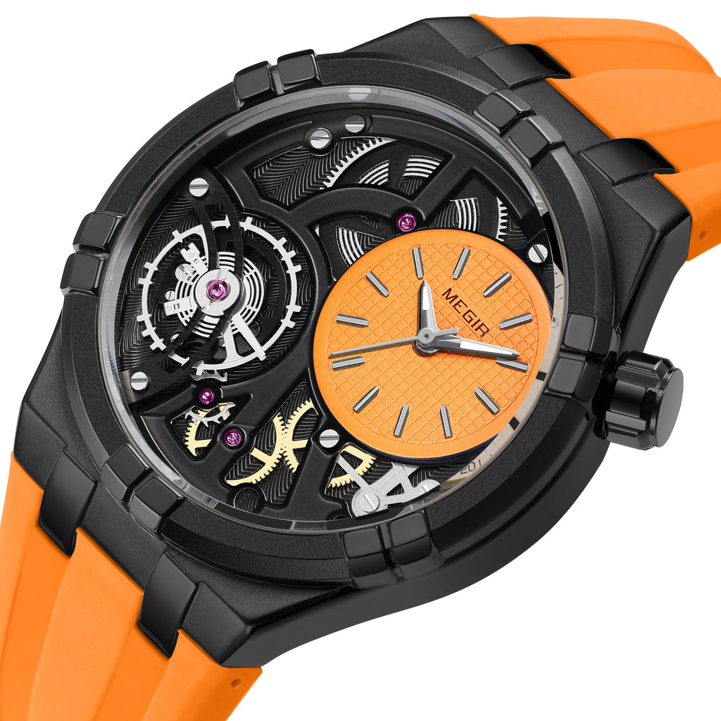 MEGIR Luxury Brand Men Watch Waterproof Quartz Sport Wristwatch Luminous Hands Hollow Casual Silicone Clock Relogio Masculino 8111