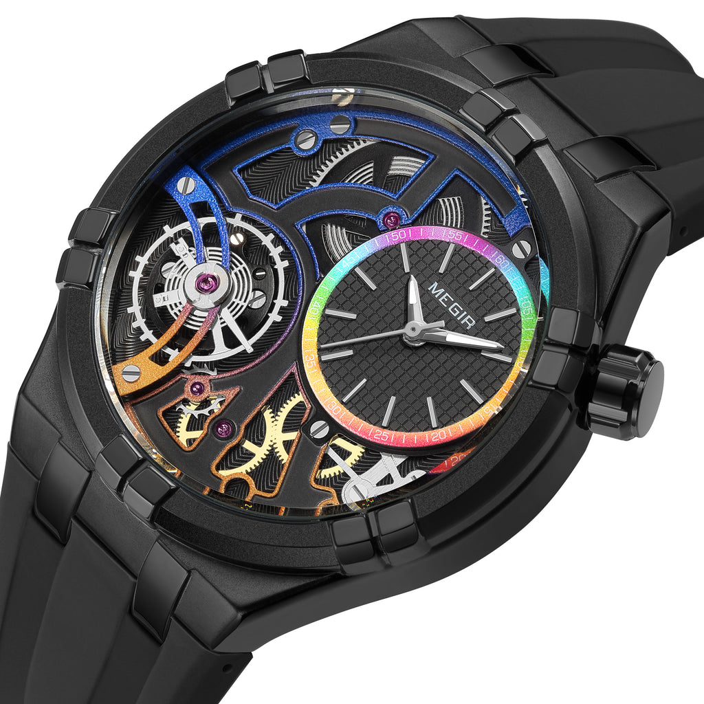 MEGIR Luxury Brand Men Watch Waterproof Quartz Sport Wristwatch Luminous Hands Hollow Casual Silicone Clock Relogio Masculino 8111