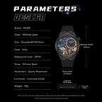 MEGIR Luxury Brand Men Watch Waterproof Quartz Sport Wristwatch Luminous Hands Hollow Casual Silicone Clock Relogio Masculino 8111