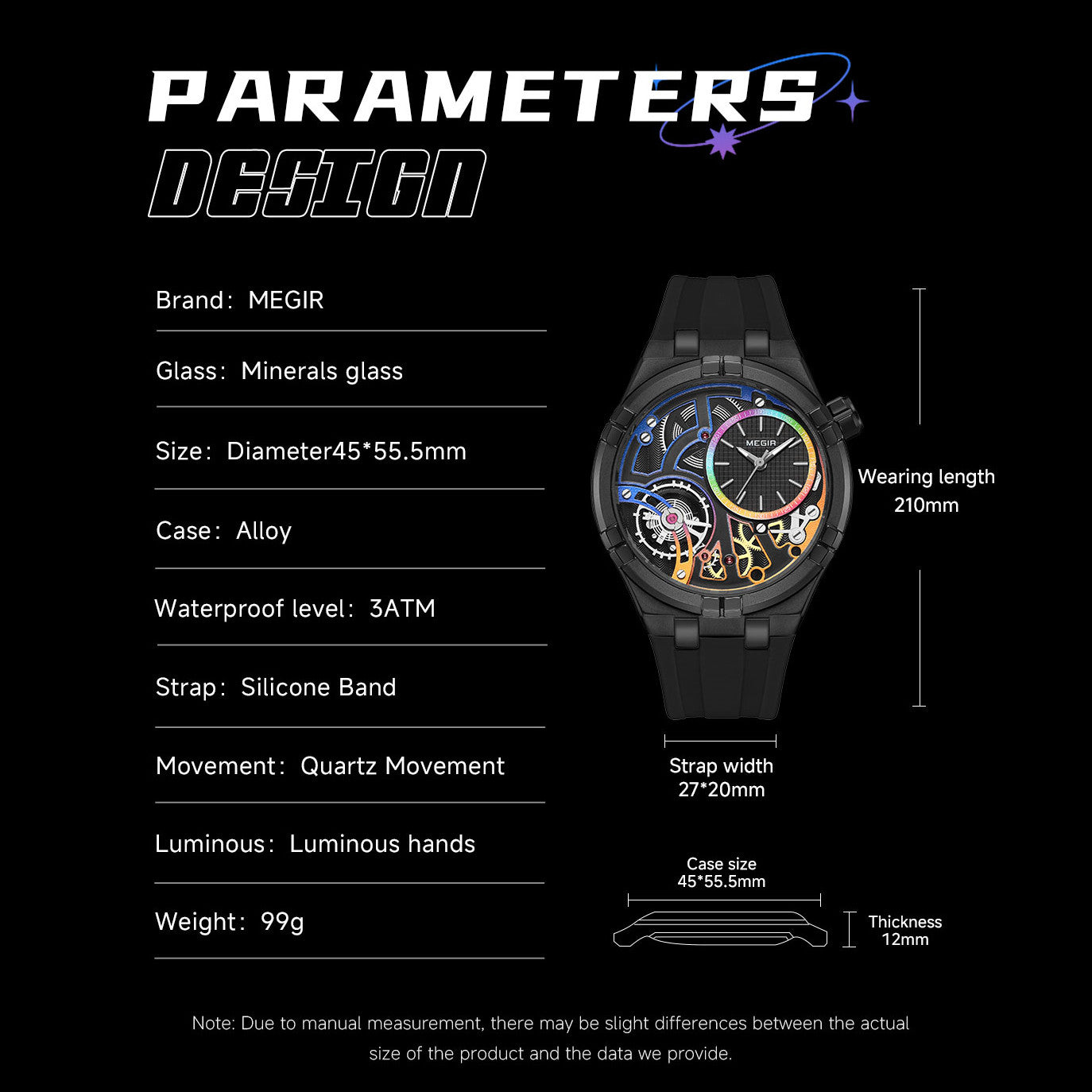 MEGIR Luxury Brand Men Watch Waterproof Quartz Sport Wristwatch Luminous Hands Hollow Casual Silicone Clock Relogio Masculino 8111