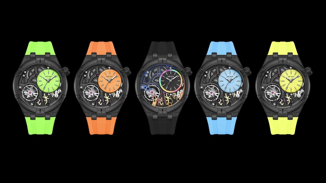 MEGIR Luxury Brand Men Watch Waterproof Quartz Sport Wristwatch Luminous Hands Hollow Casual Silicone Clock Relogio Masculino 8111