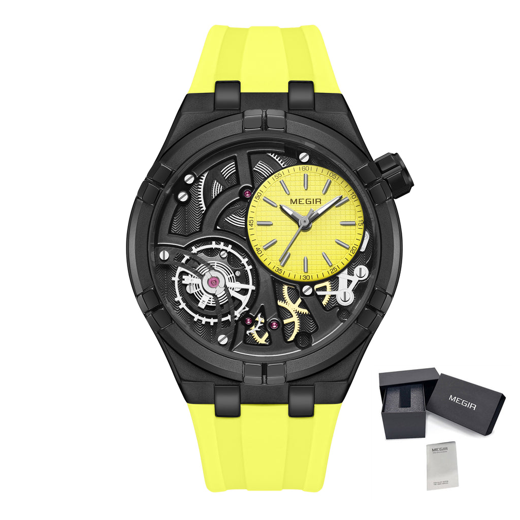 MEGIR Luxury Brand Men Watch Waterproof Quartz Sport Wristwatch Luminous Hands Hollow Casual Silicone Clock Relogio Masculino 8111
