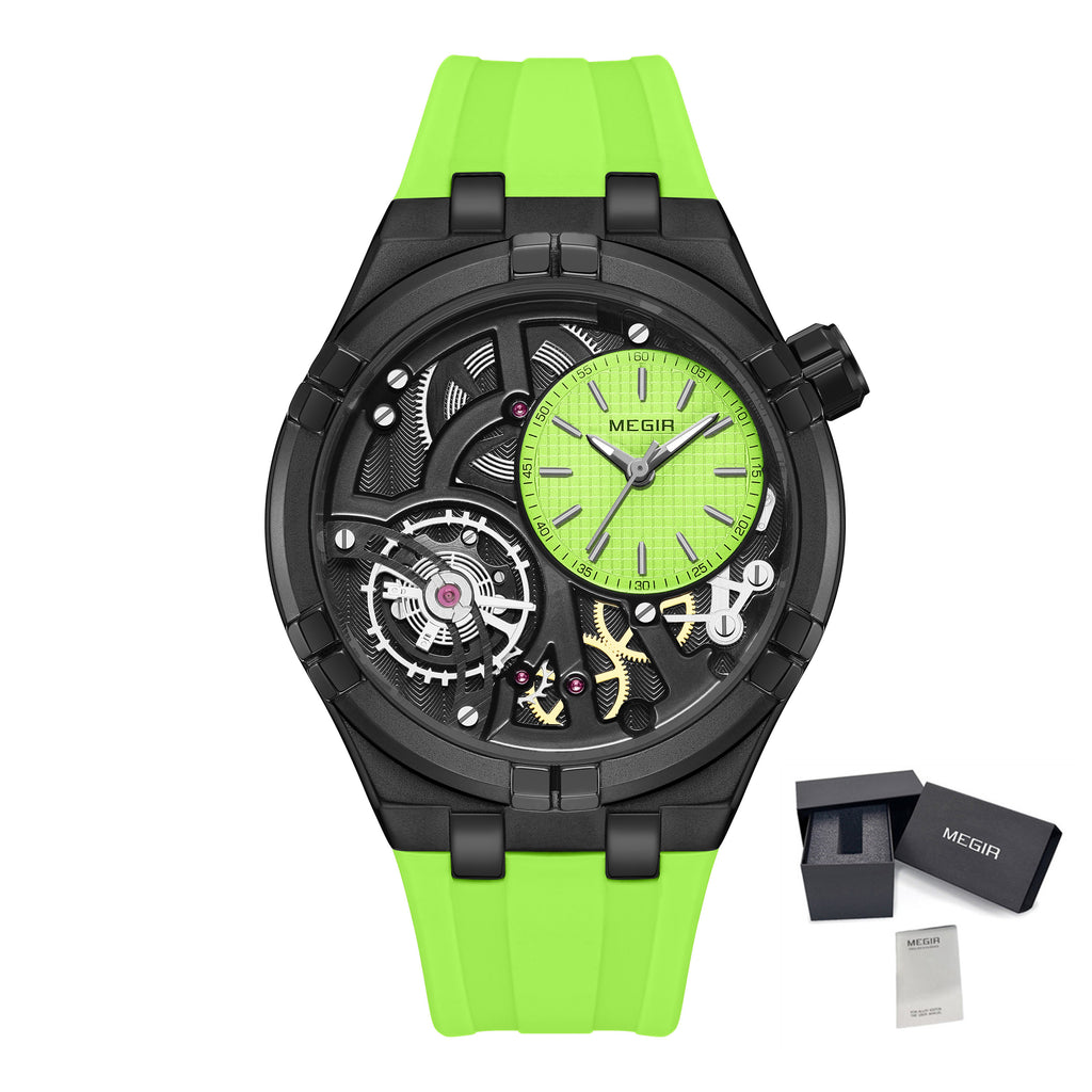 MEGIR Luxury Brand Men Watch Waterproof Quartz Sport Wristwatch Luminous Hands Hollow Casual Silicone Clock Relogio Masculino 8111