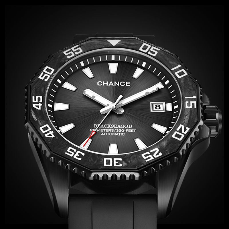 CHANCE Automatic Watches Stainless Steel Sapphire Glass Mechanical Wristwatch Waterproof Luminous  Clock with Auto Date Relogio Masculino