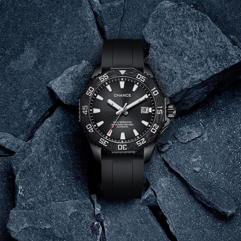 CHANCE Automatic Watches Stainless Steel Sapphire Glass Mechanical Wristwatch Waterproof Luminous  Clock with Auto Date Relogio Masculino