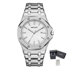 MEGIR Stainless Steel Bracelet Watch for Men Luxury Business Casual Watches Waterproof Calendar Quartz Wristwatch Men Gift Clock 1085