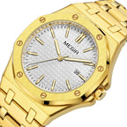 MEGIR Stainless Steel Bracelet Watch for Men Luxury Business Casual Watches Waterproof Calendar Quartz Wristwatch Men Gift Clock 1085