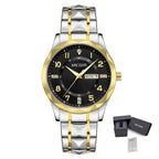 MEGIR Luxury Business Men Watches Stainless Steel Strap Clock Quartz Casual Wristwatch Waterproof Calendar Week Display 1093
