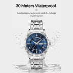 MEGIR Luxury Business Men Watches Stainless Steel Strap Clock Quartz Casual Wristwatch Waterproof Calendar Week Display 1093