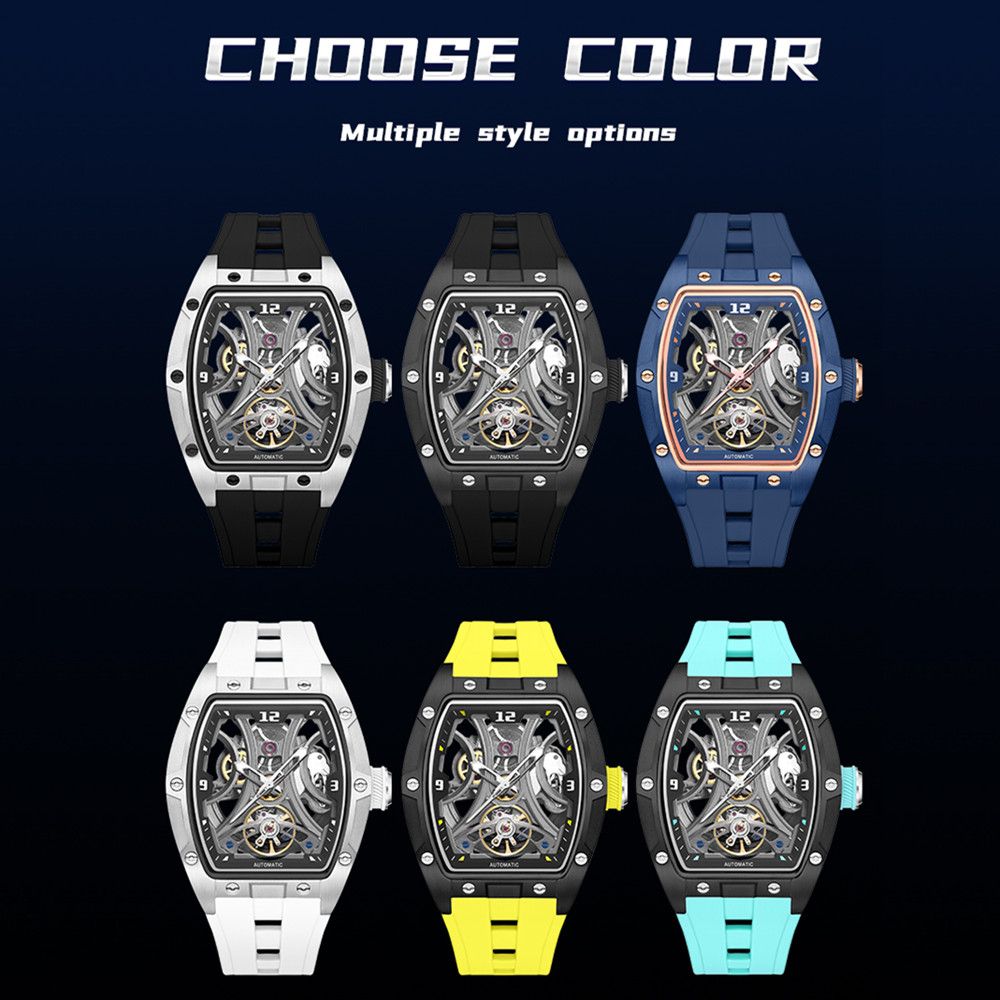 MEGIR Skeleton Dial Men Watches Luxury Automatic Mechanical Sport Watch Stainless Steel Case Man Wristwatch Clock Reloj Hombre 2245